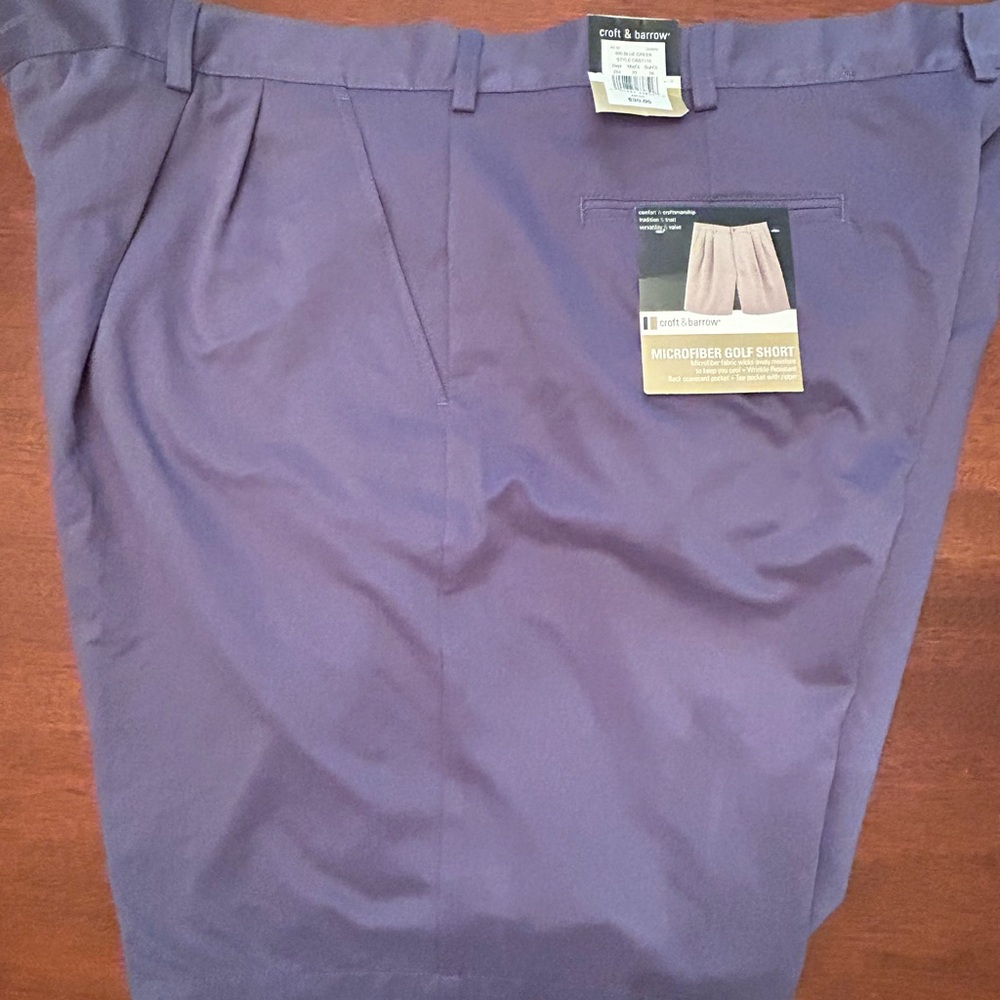 Mens NWT Microfiber Golf Shorts 44 medium blue